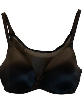 SPANX Front Closure Black Seamless Bra Sheer Back Panel Size 34D